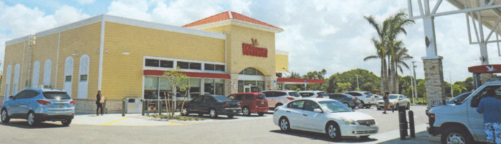 WAWA service station outside foodmart and pumps. 1530 Belvedere Rd, West Palm Beach FL