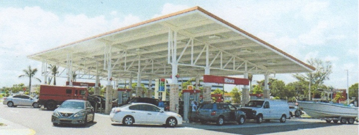 WAWA service station gas pumps. 1530 Belvedere Rd, West Palm Beach FL